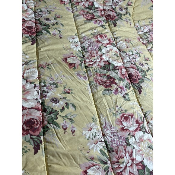 Vtg Ralph Lauren SOPHIE BROOKE Floral Full Queen Comforter Yellow USA Cottage - Picture 11 of 12
